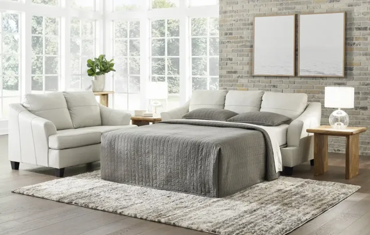 Merida Leather Queen Sleeper Sofa - Coconut