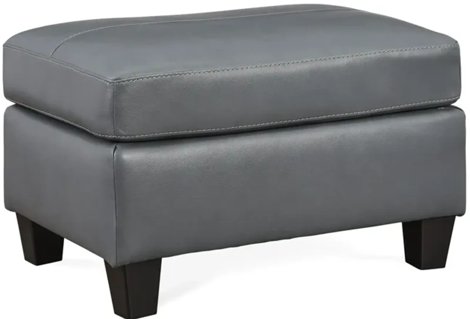 Merida Leather Ottoman - Steel