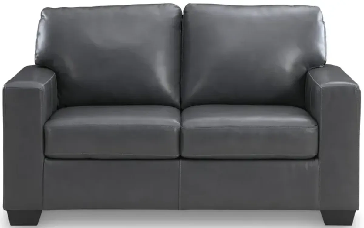 Mulan Leather Loveseat - Admiral