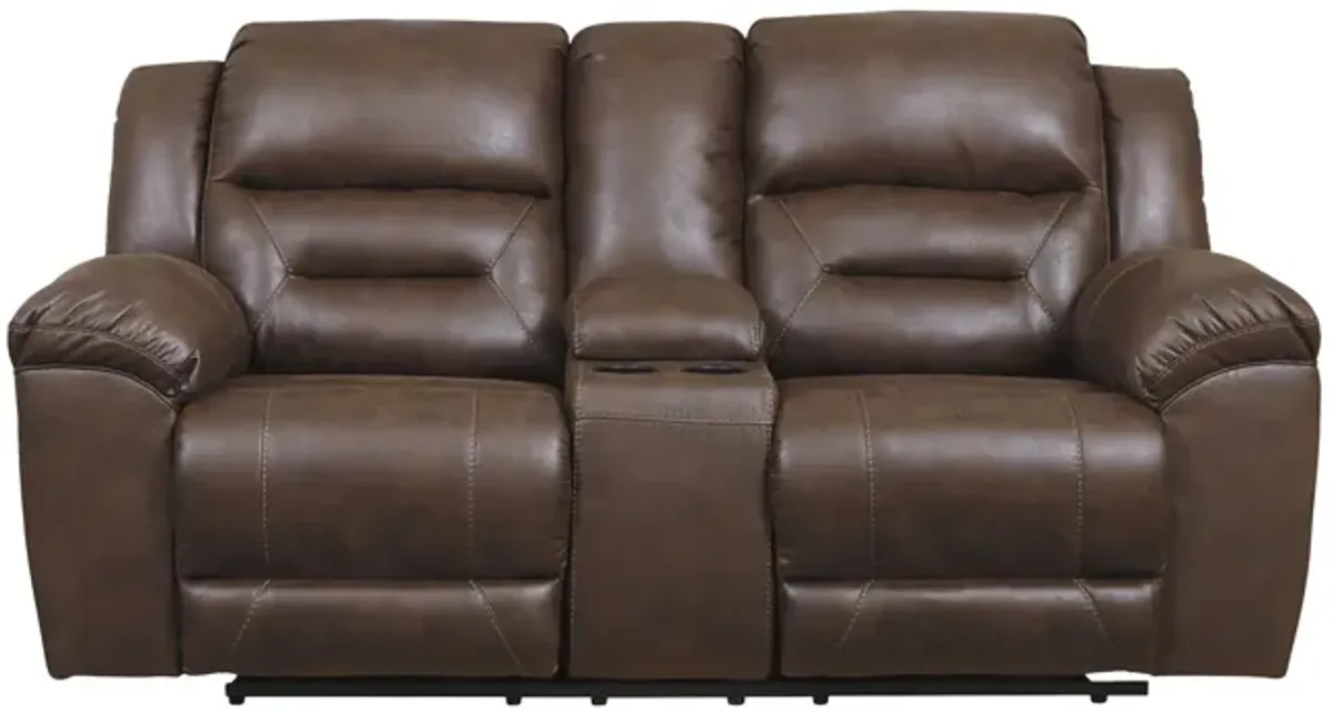 Ramsey Power Reclining Loveseat with Console - Chocolate