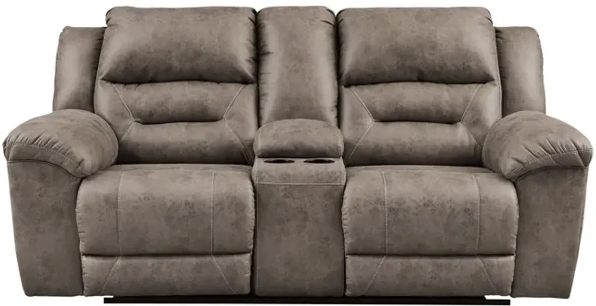 Ramsey Power Reclining Loveseat with Console - Fossil
