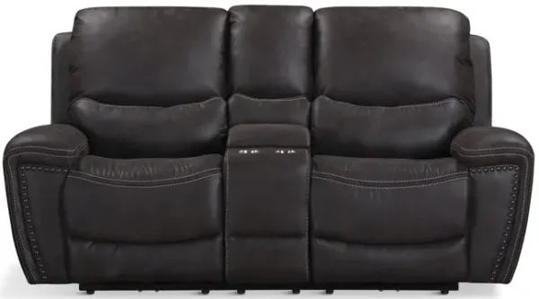 Dakota Power Reclining Loveseat With Console -  Charcoal