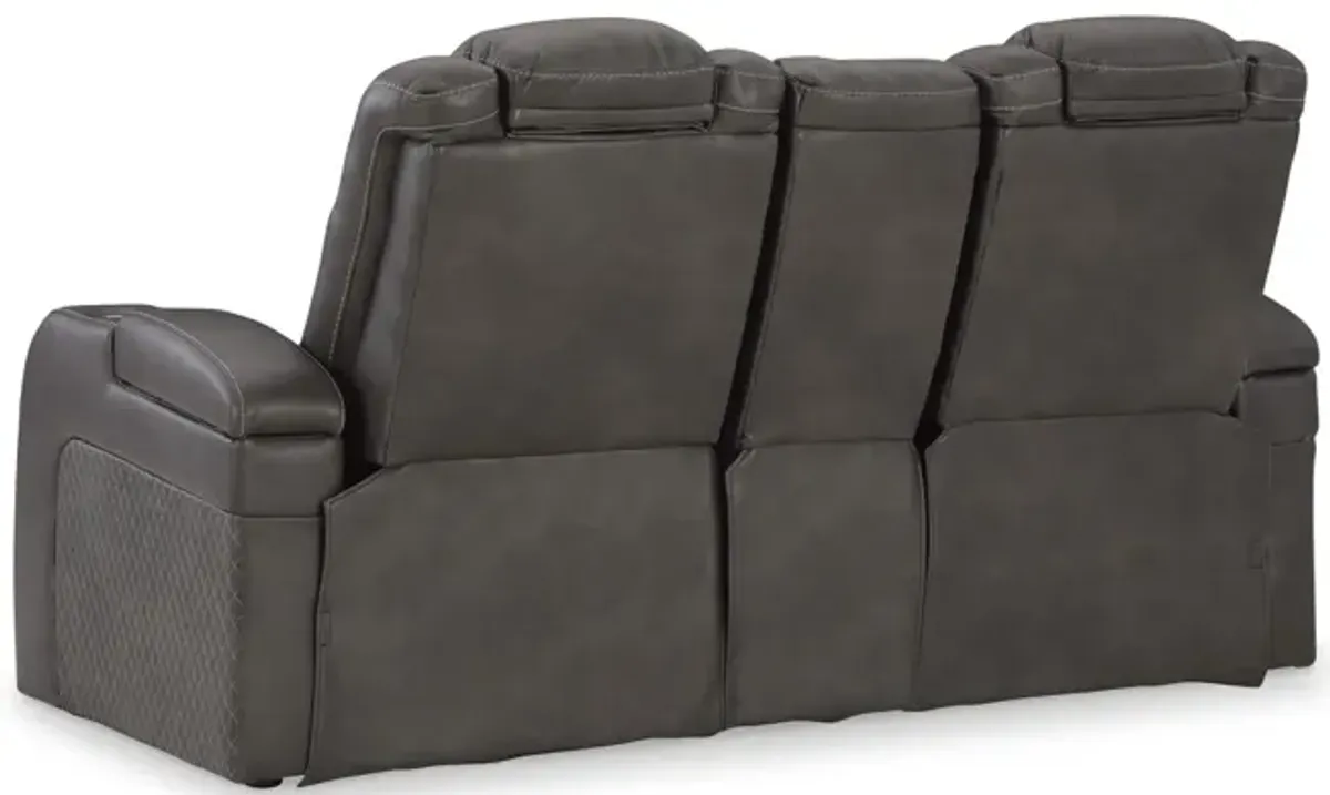 Astro Power Reclining Loveseat with Console - Shadow