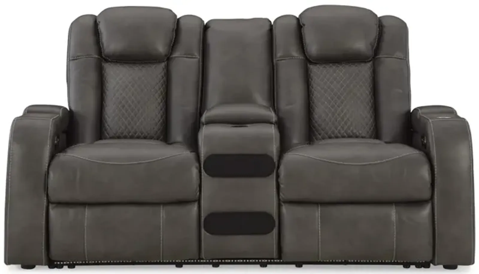 Astro Power Reclining Loveseat with Console - Shadow