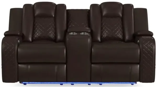 Cypress Power Reclining Loveseat With Console - Brown