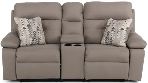 Bennett Reclining Loveseat With Console - Taupe