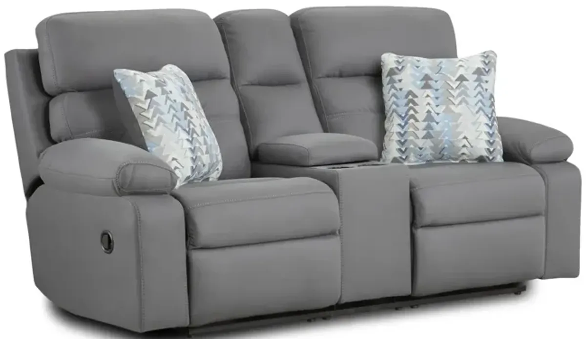 Bennett Reclining Loveseat with Console - Asphalt