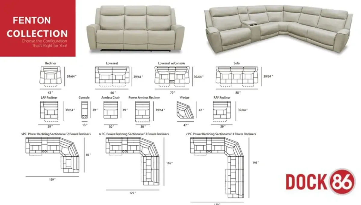 Fenton Leather Power Reclining Sofa