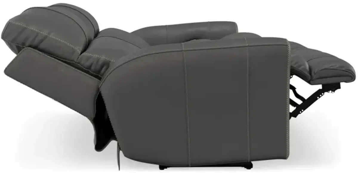 Holmes Leather Power Reclining Sofa - Anthrocite