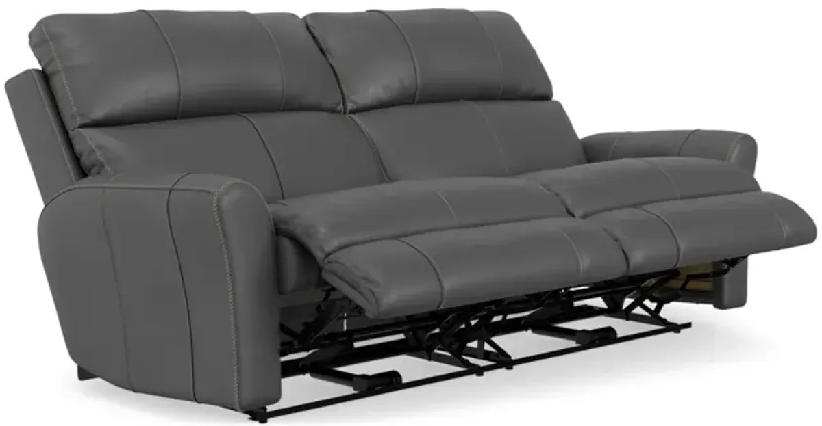 Holmes Leather Power Reclining Sofa - Anthrocite