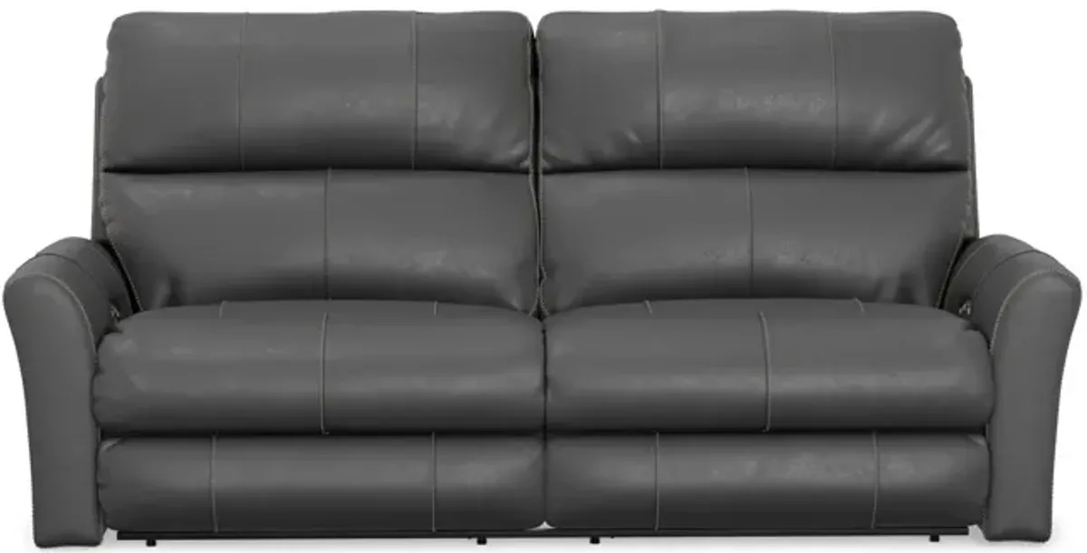 Holmes Leather Power Reclining Sofa - Anthrocite