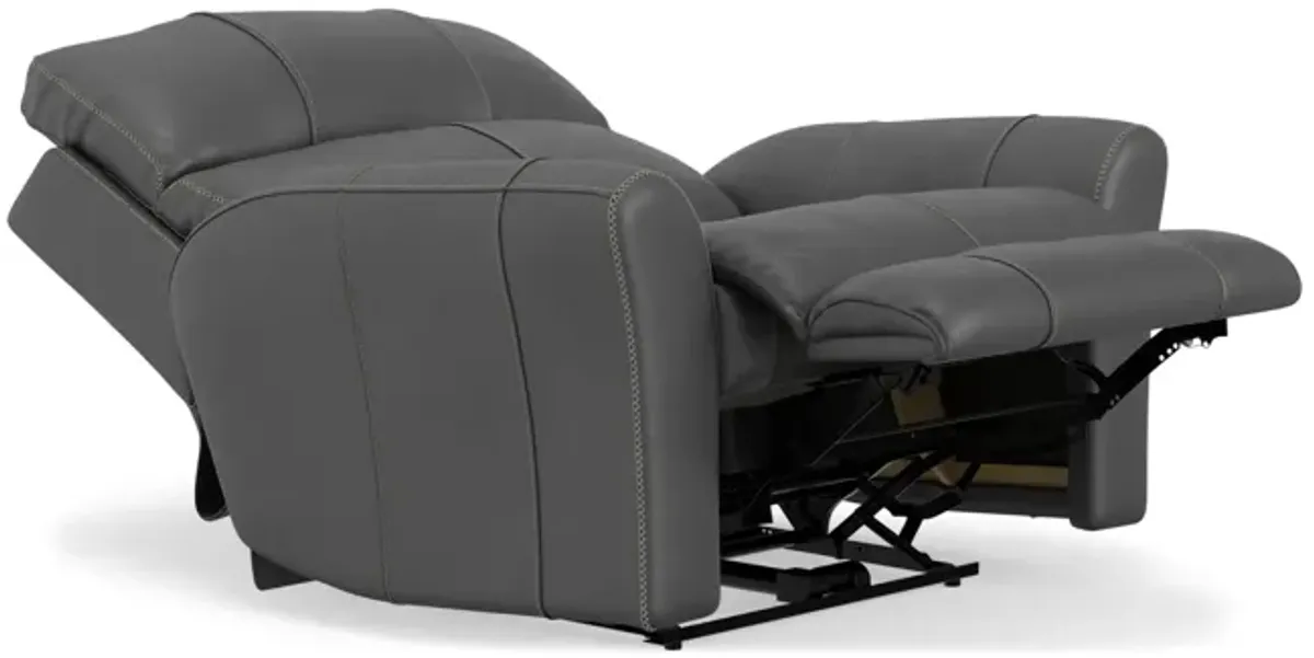 Holmes Leather Power Recliner - Anthrocite