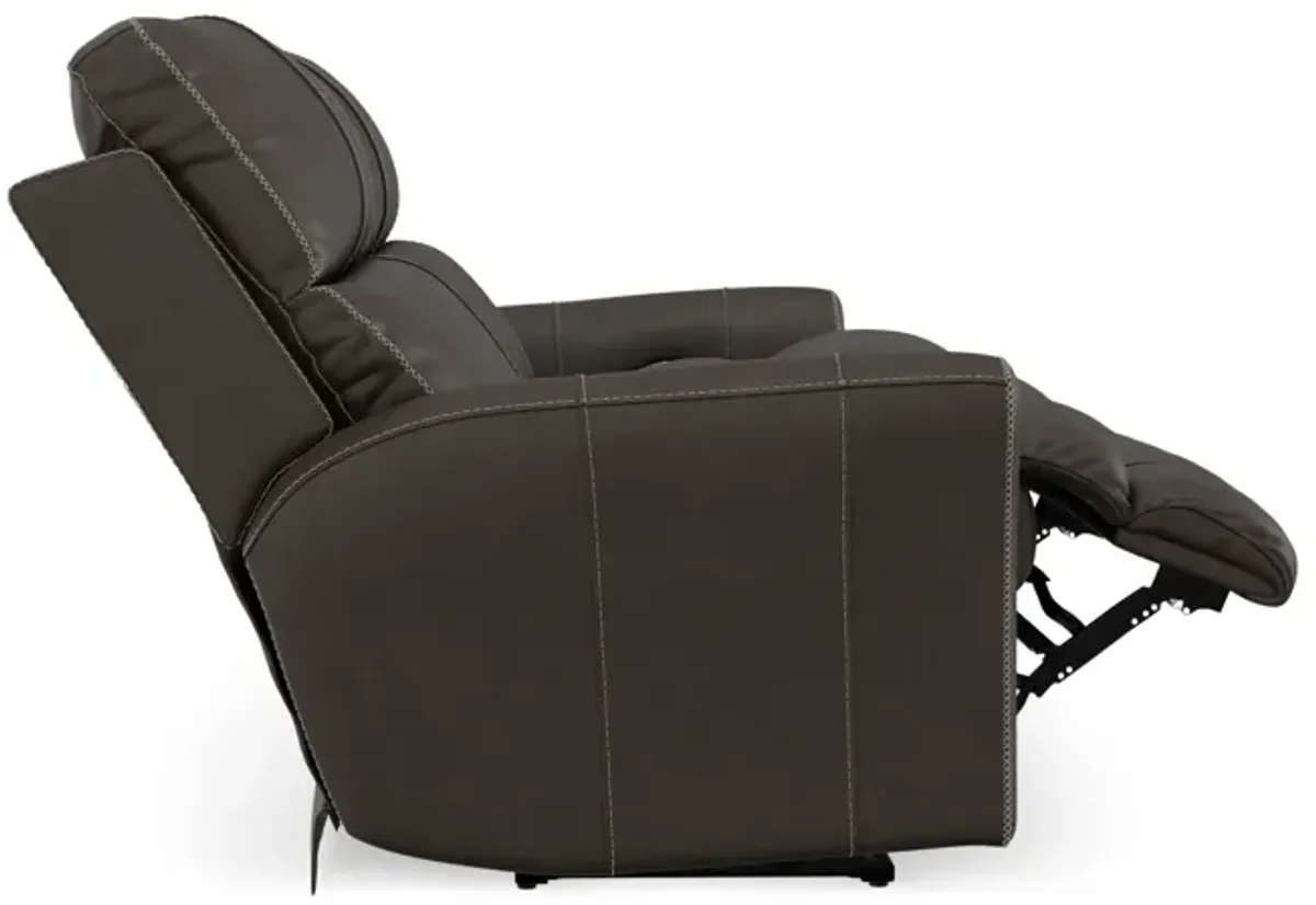 Holmes Leather Power Reclining Sofa - Coffee