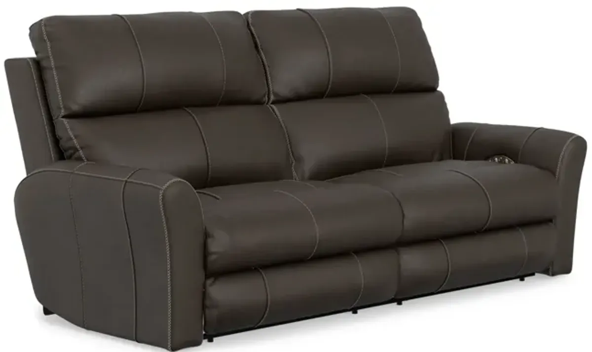 Holmes Leather Power Reclining Sofa - Coffee