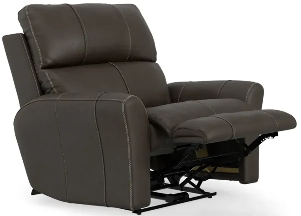 Holmes Leather Power Recliner - Coffee