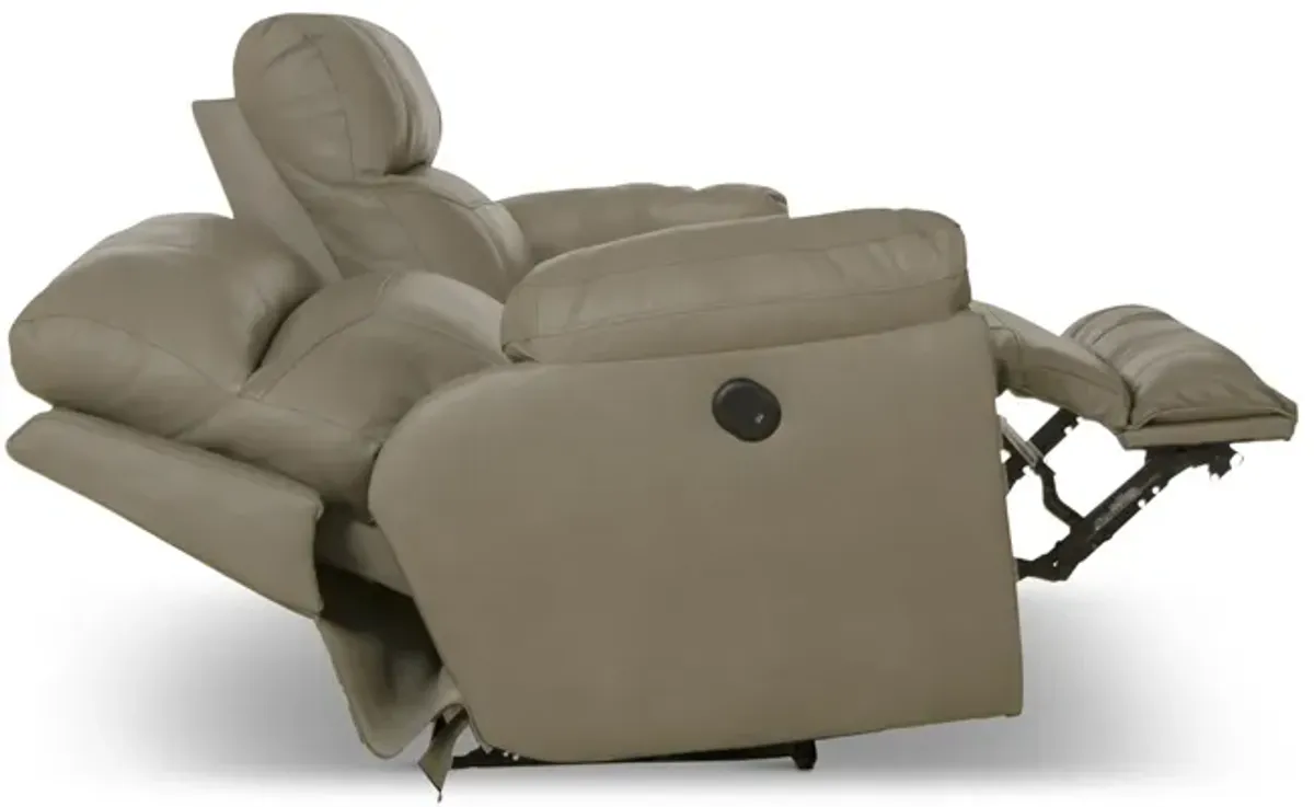 Watson Leather Power Reclining Sofa - Putty