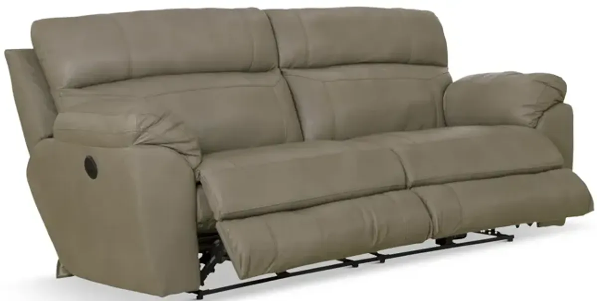 Watson Leather Power Reclining Sofa - Putty