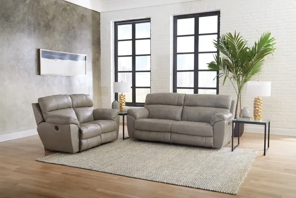 Watson Leather Power Reclining Sofa - Putty