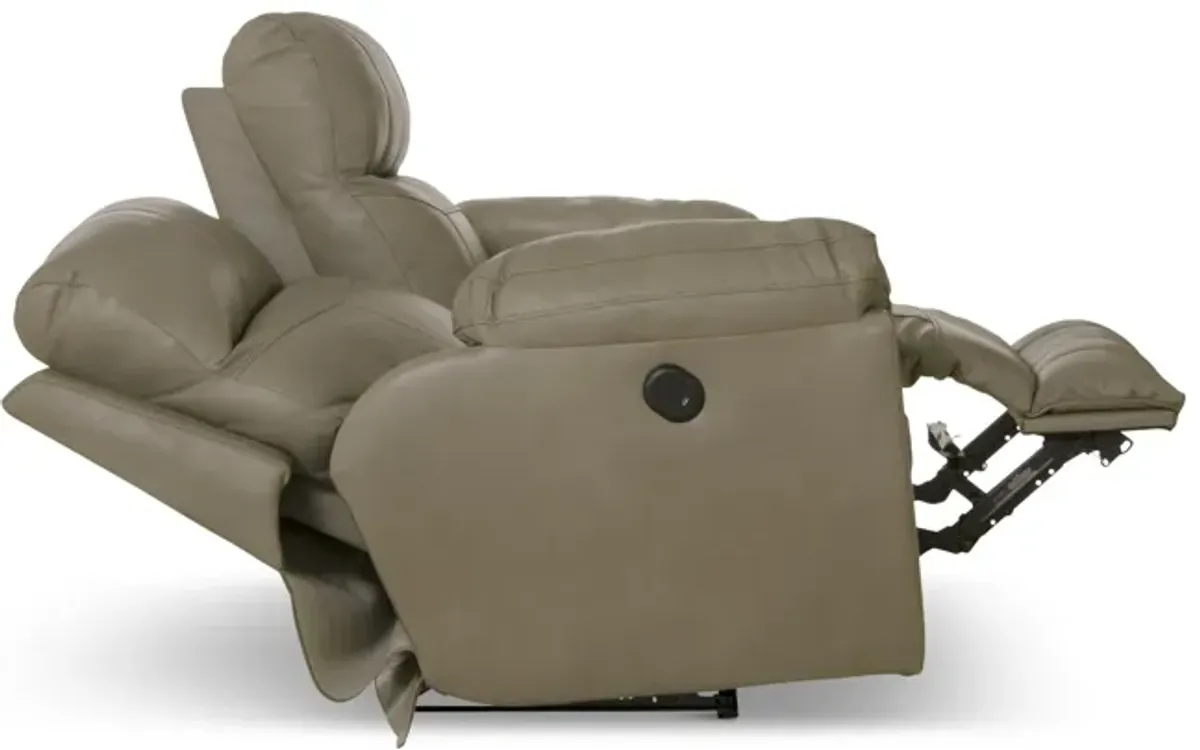 Watson Leather Power Reclining Loveseat - Putty