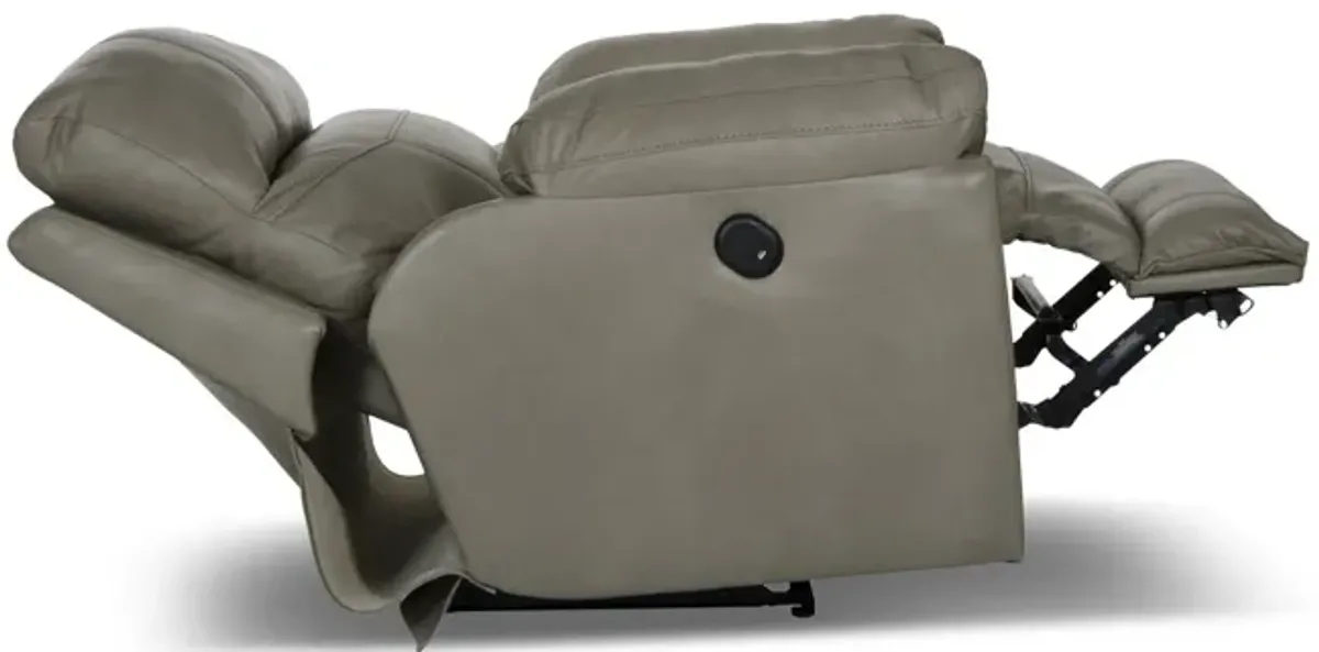 Watson Leather Power Recliner - Putty