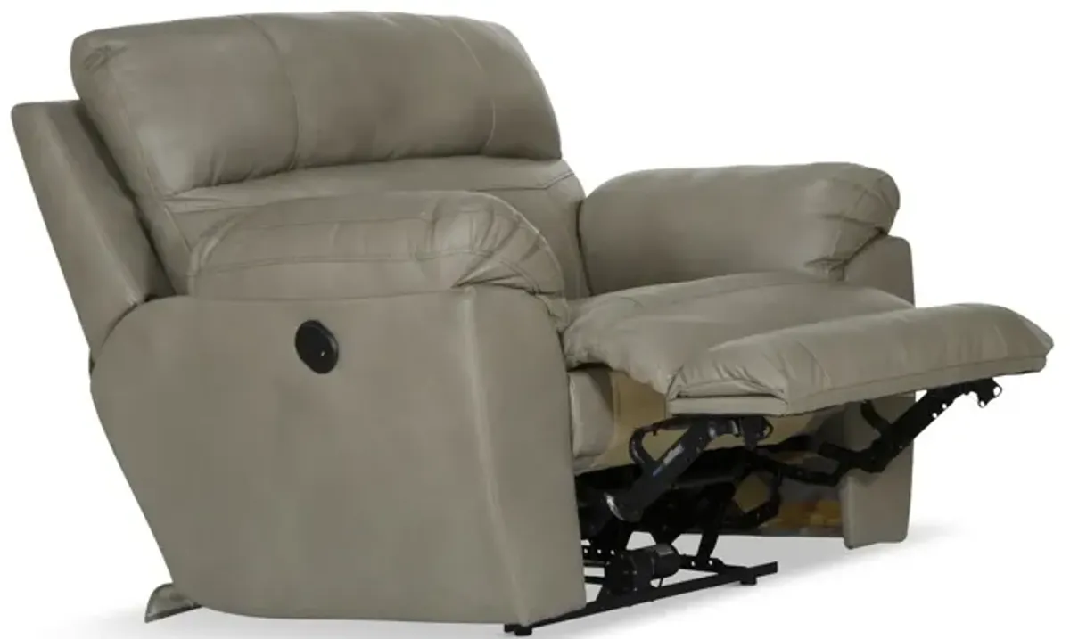 Watson Leather Power Recliner - Putty