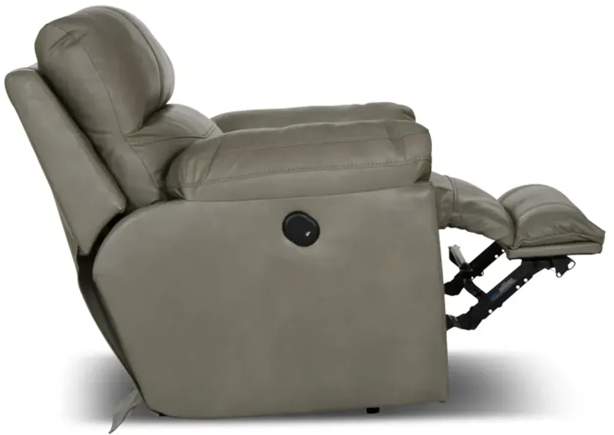 Watson Leather Power Recliner - Putty