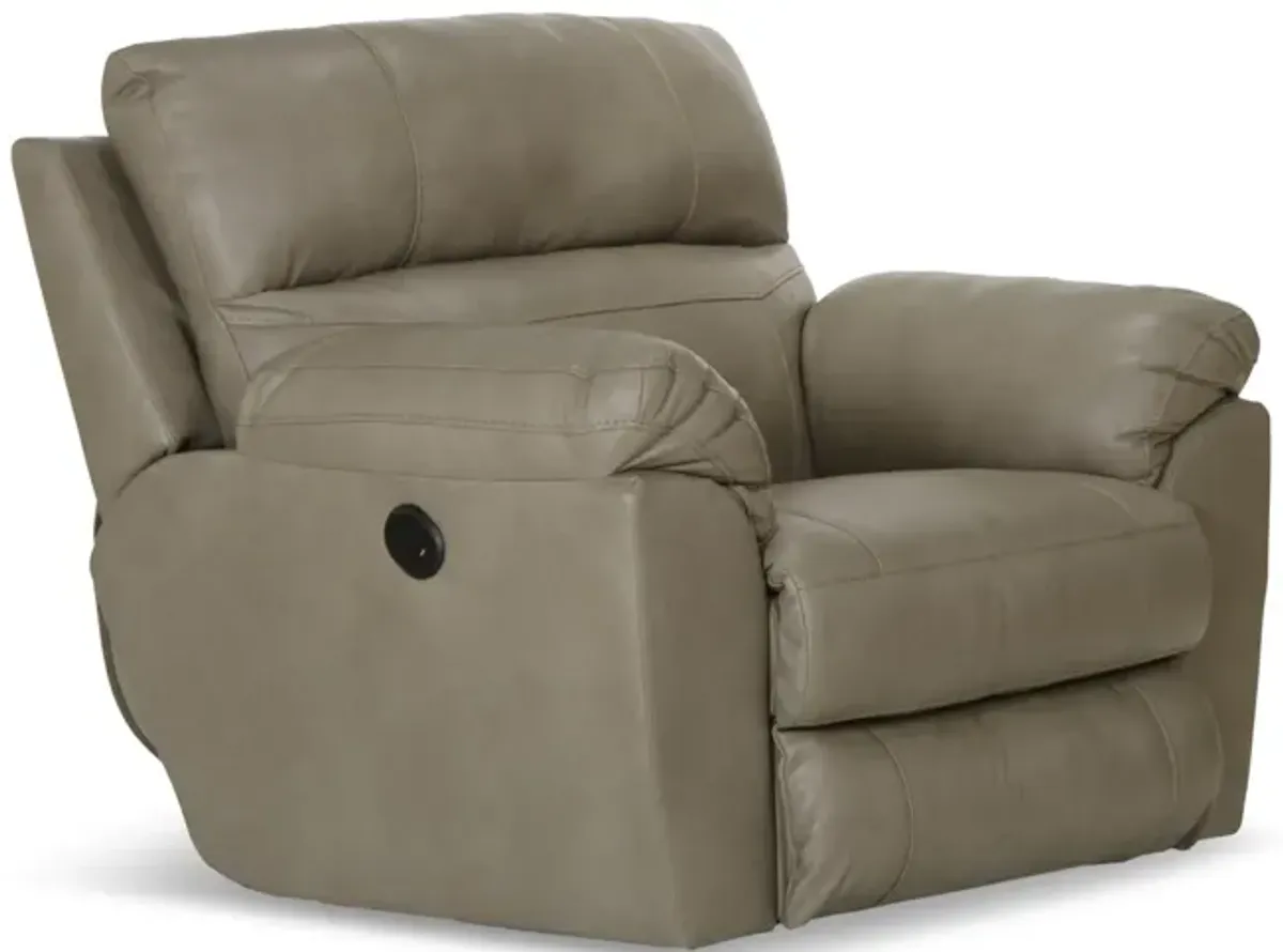 Watson Leather Power Recliner - Putty