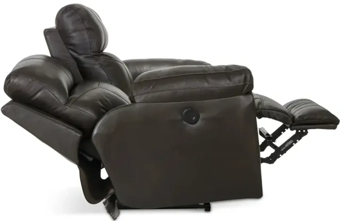 Watson Leather Power Reclining Loveseat - Chocolate