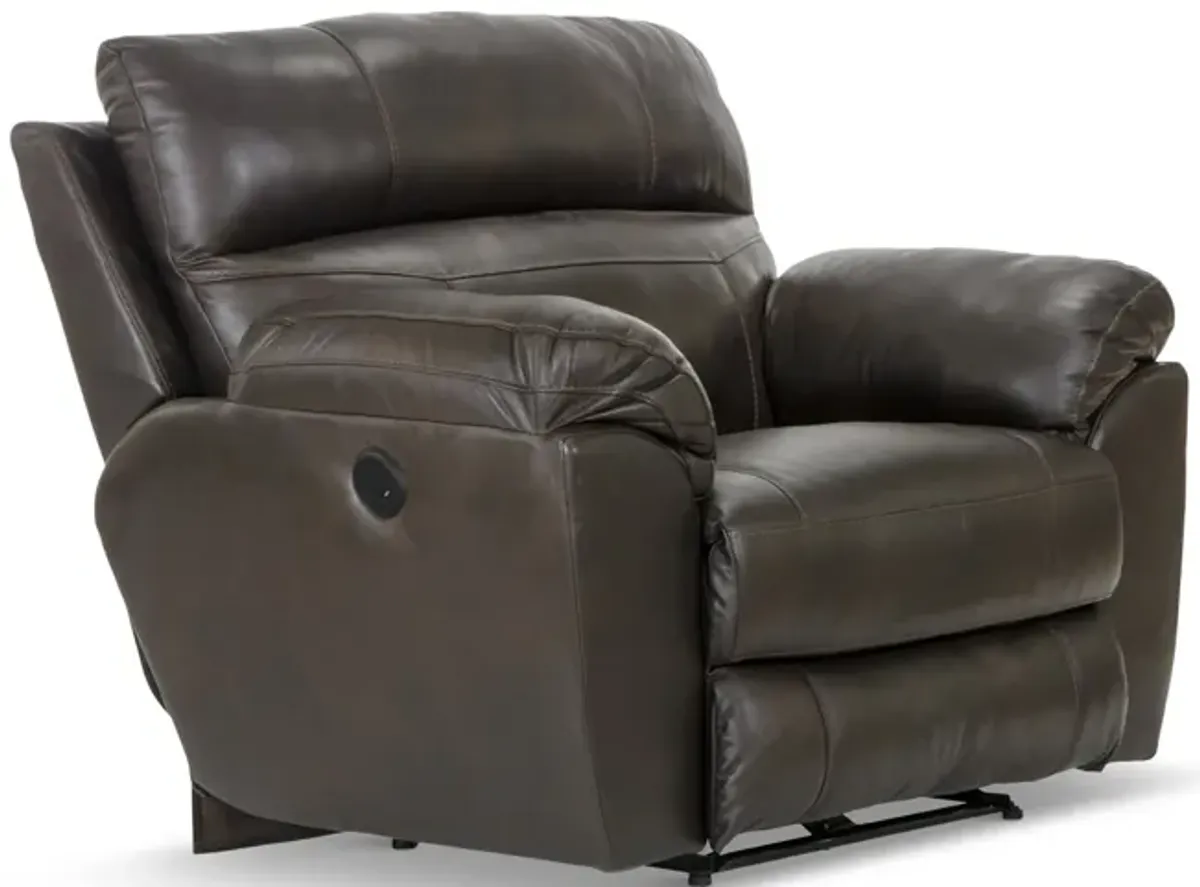 Watson Leather Power Recliner - Chocolate