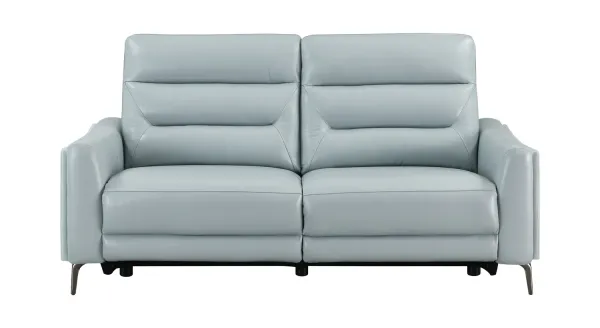 Rosita Leather Power Reclining Sofa - Aqua