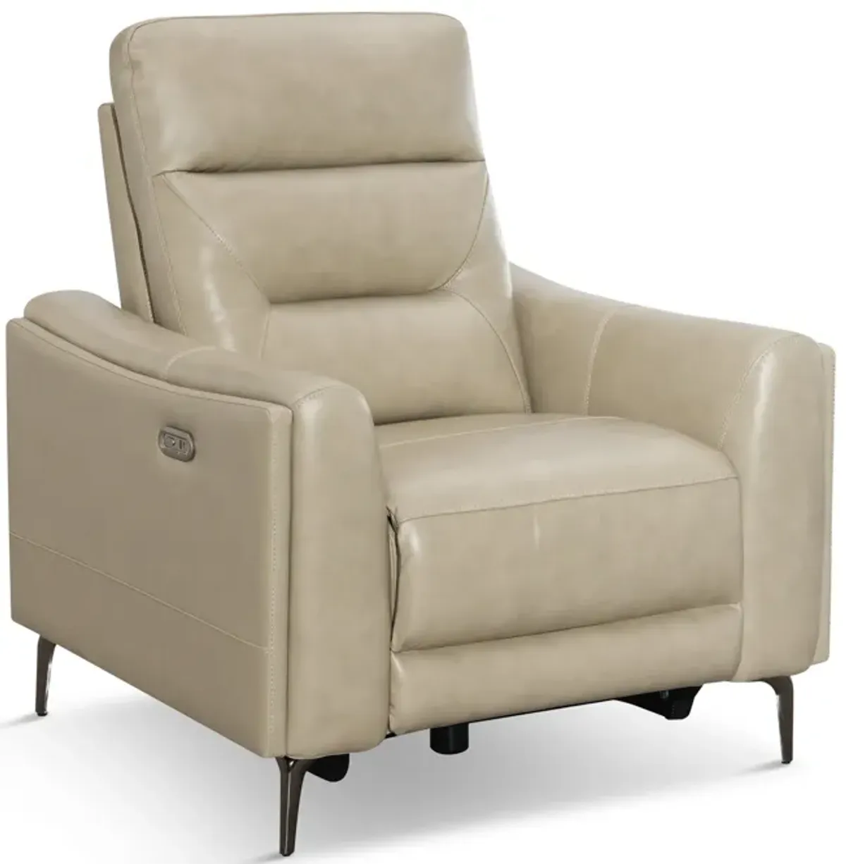 Rosita Leather Power Recliner - Stone