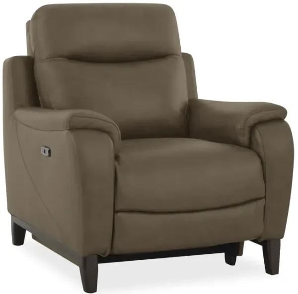 Atlas Leather Power Recliner - Sand