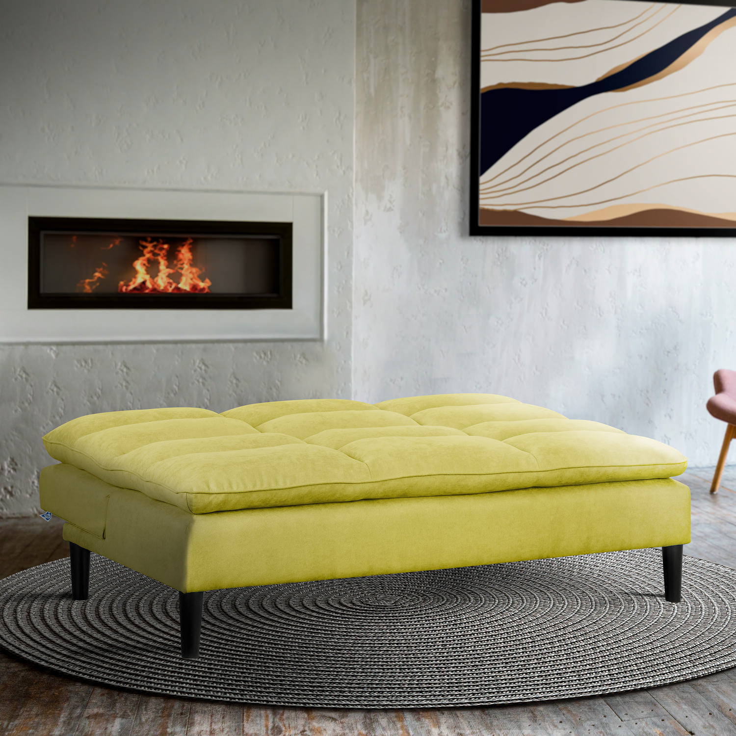 Pascal Convertible Sleeper Sofa - Chartreuse