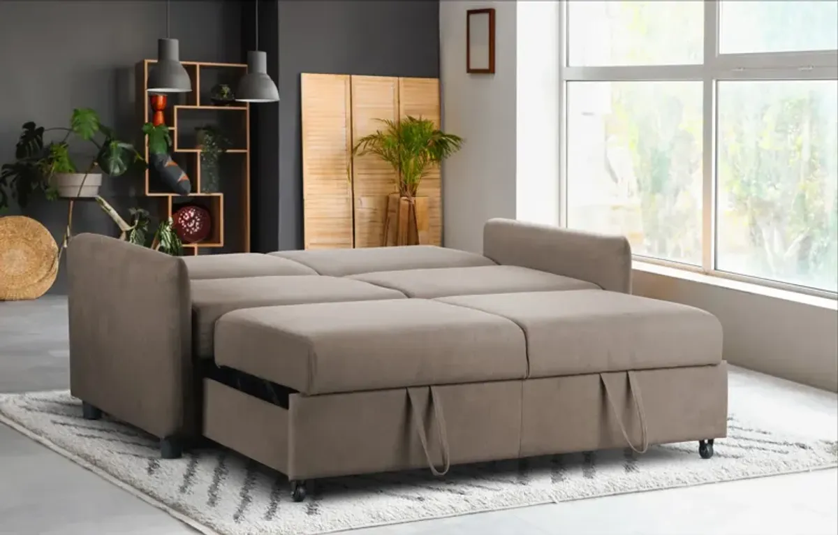 Priscilla Convertible Sleeper Sofa - Chocolate