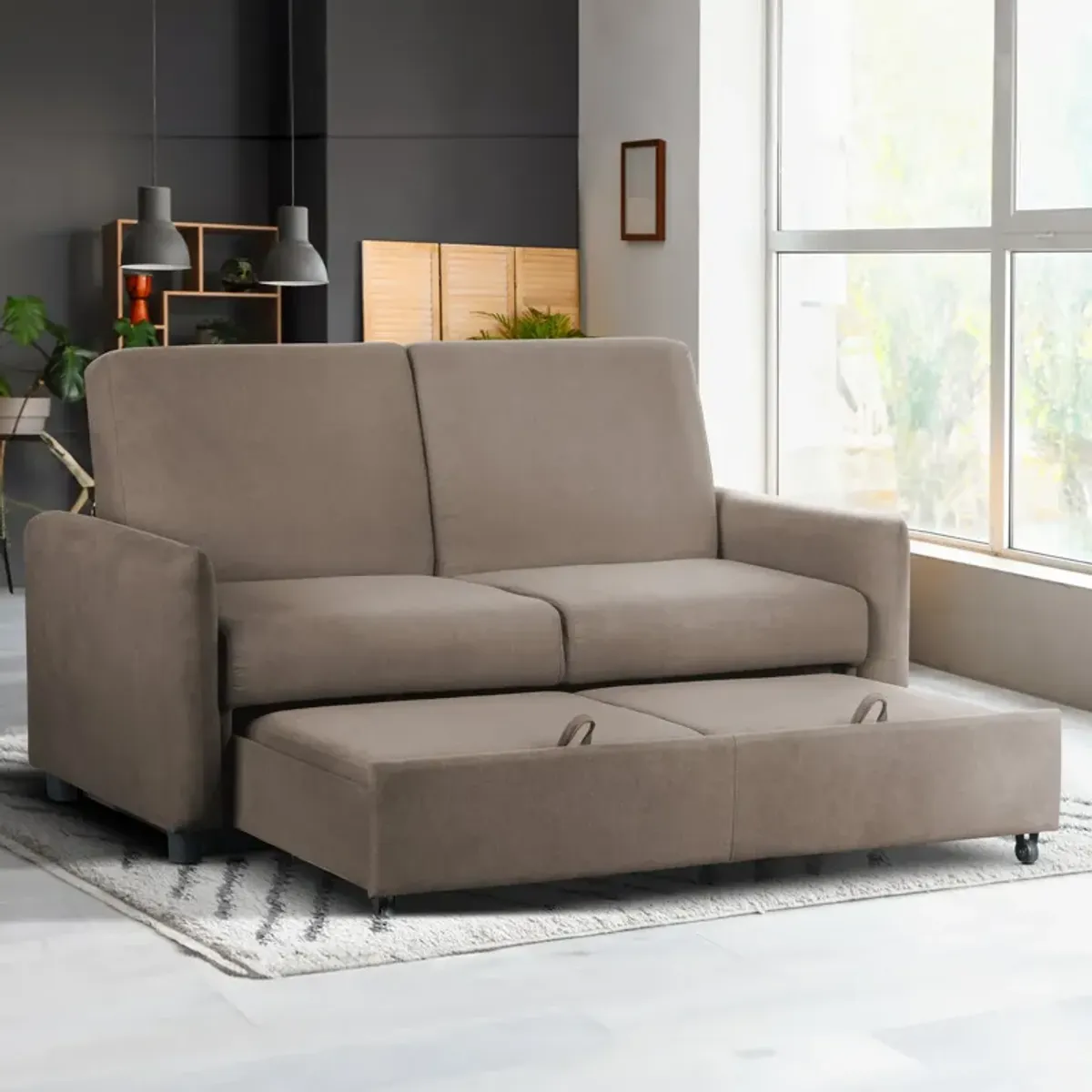 Priscilla Convertible Sleeper Sofa - Chocolate