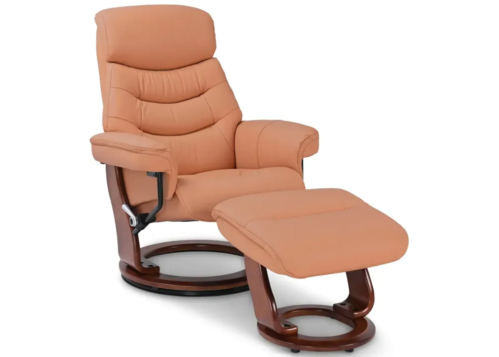 Grover Swivel Recliner And Ottoman - Saddle