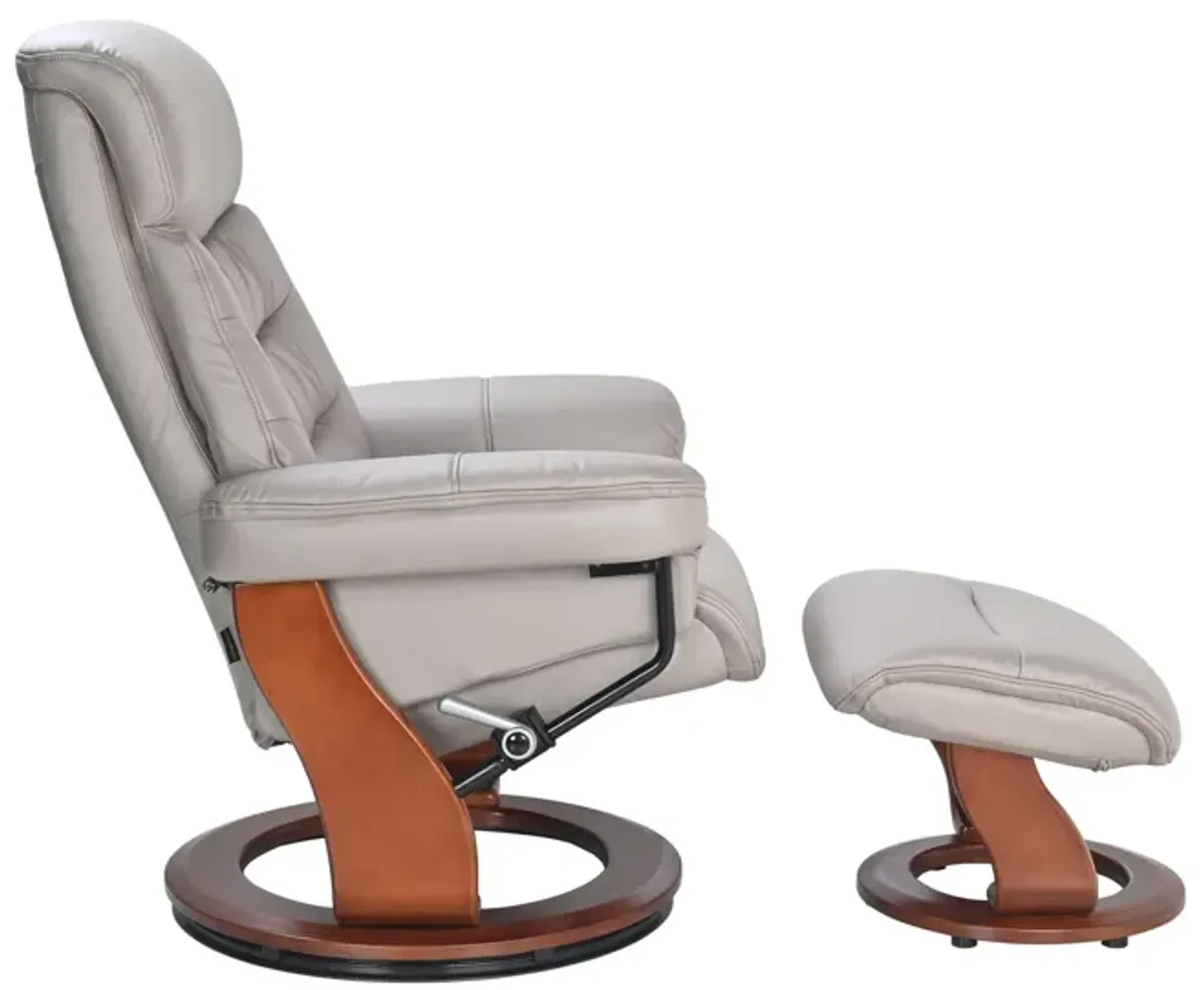 Grover Swivel Recliner And Ottoman - Mushroom