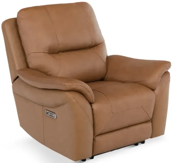 Lily Leather Power Recliner - Saddle