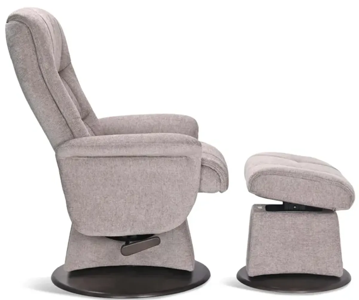 Dawn Swivel Glider Recliner And Ottoman - Truffle