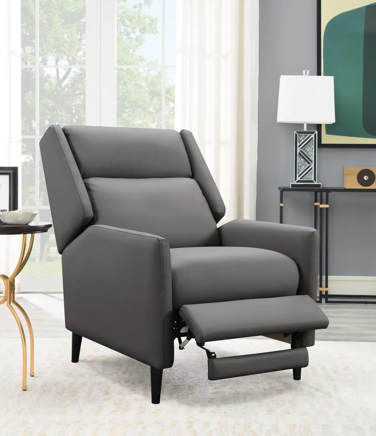 Winston Push Back Recliner - Charcoal