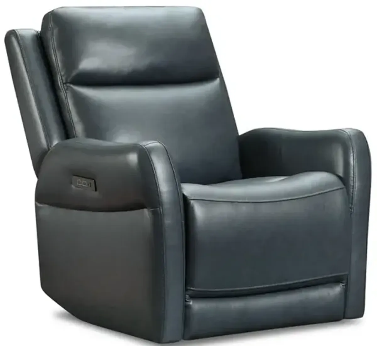 Mueller Leather Power Swivel Glider Recliner - Navy