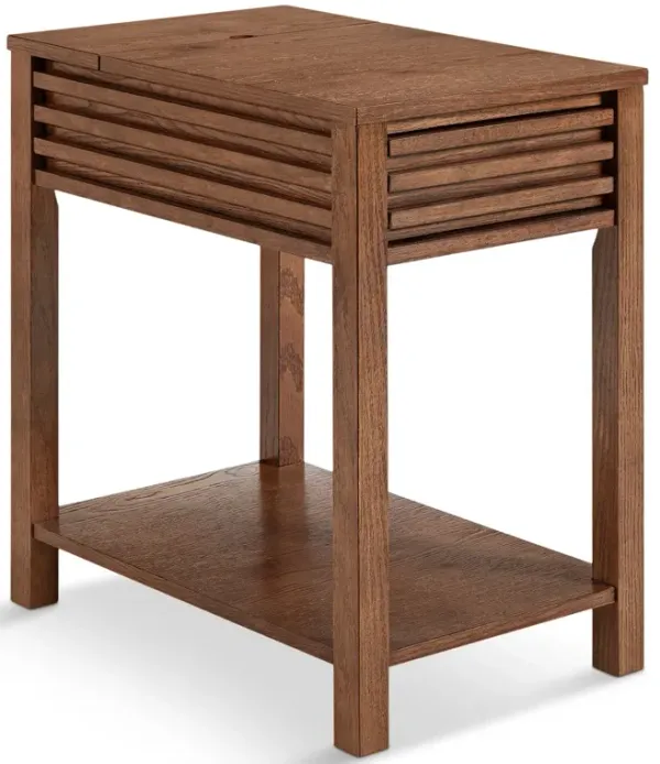 Celeste Chairside Table - Brown Oak