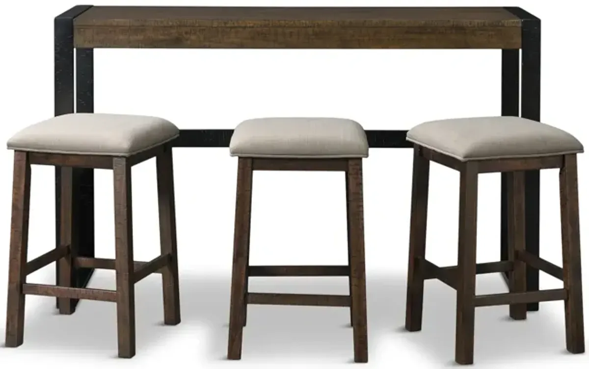 Augustus Sofa Bar Table With 3 Stools