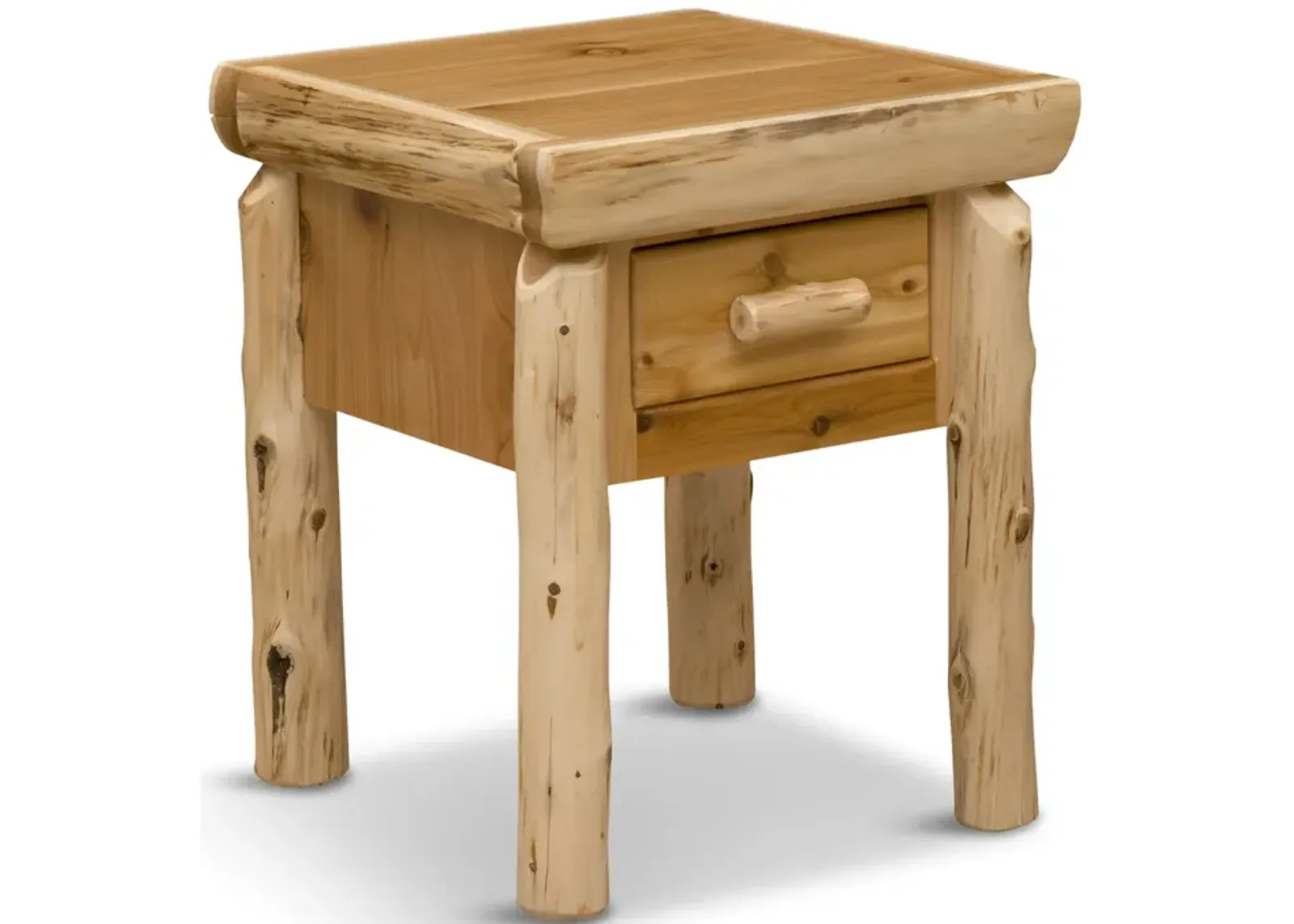 Cedar Log 1 Drawer Nightstand