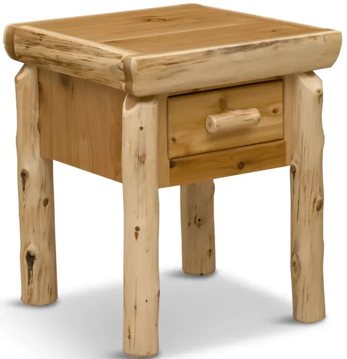 Cedar Log 1 Drawer Nightstand