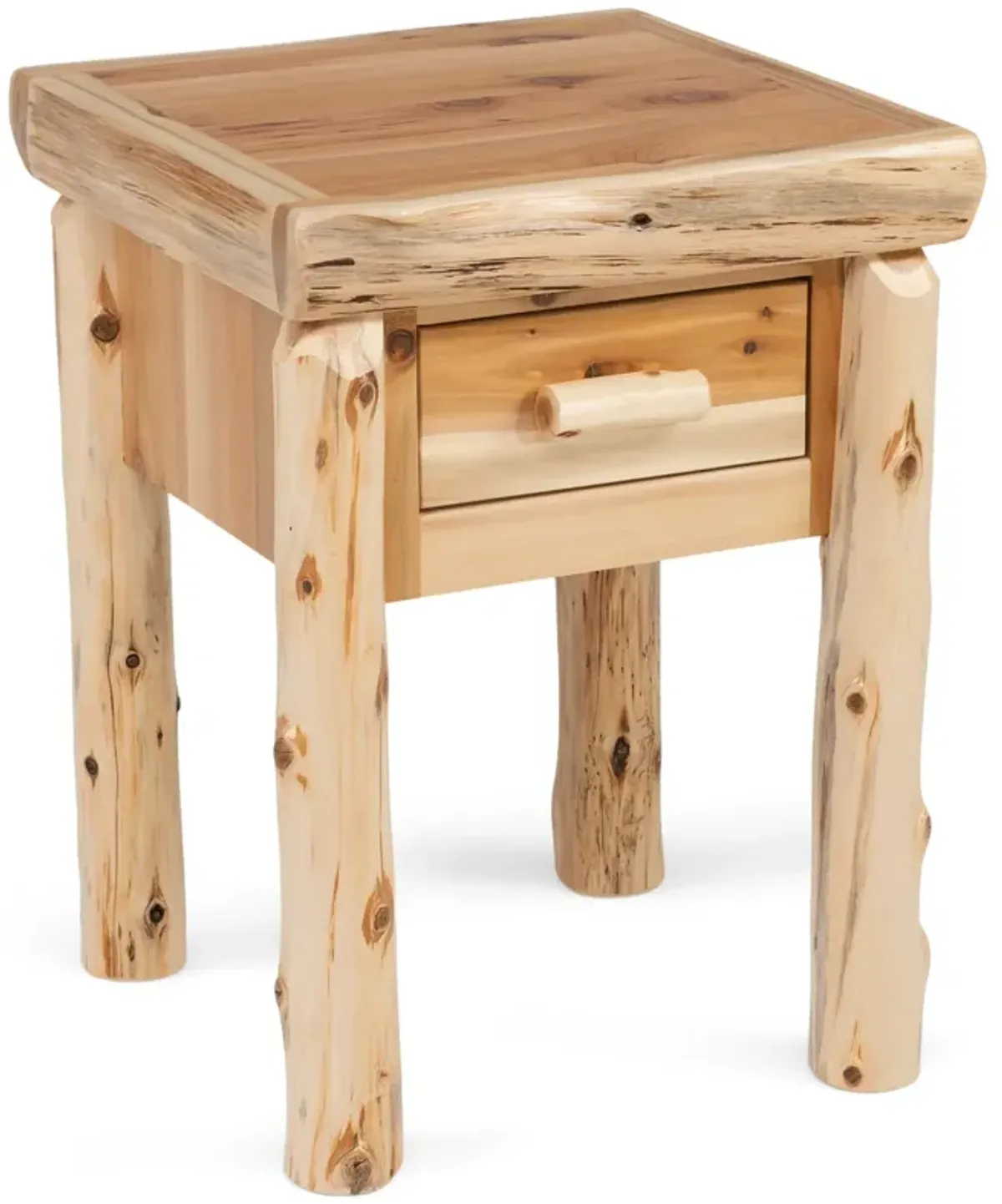 Cedar Log 1 Drawer Nightstand