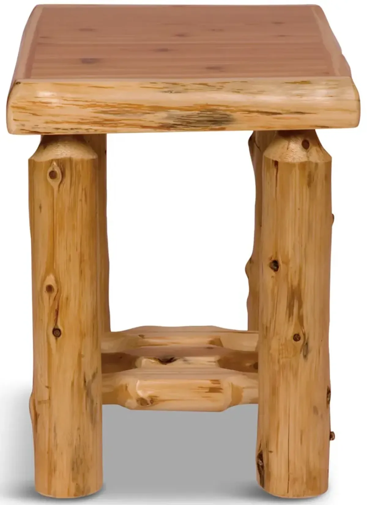 Cedar Log Open Nightstand