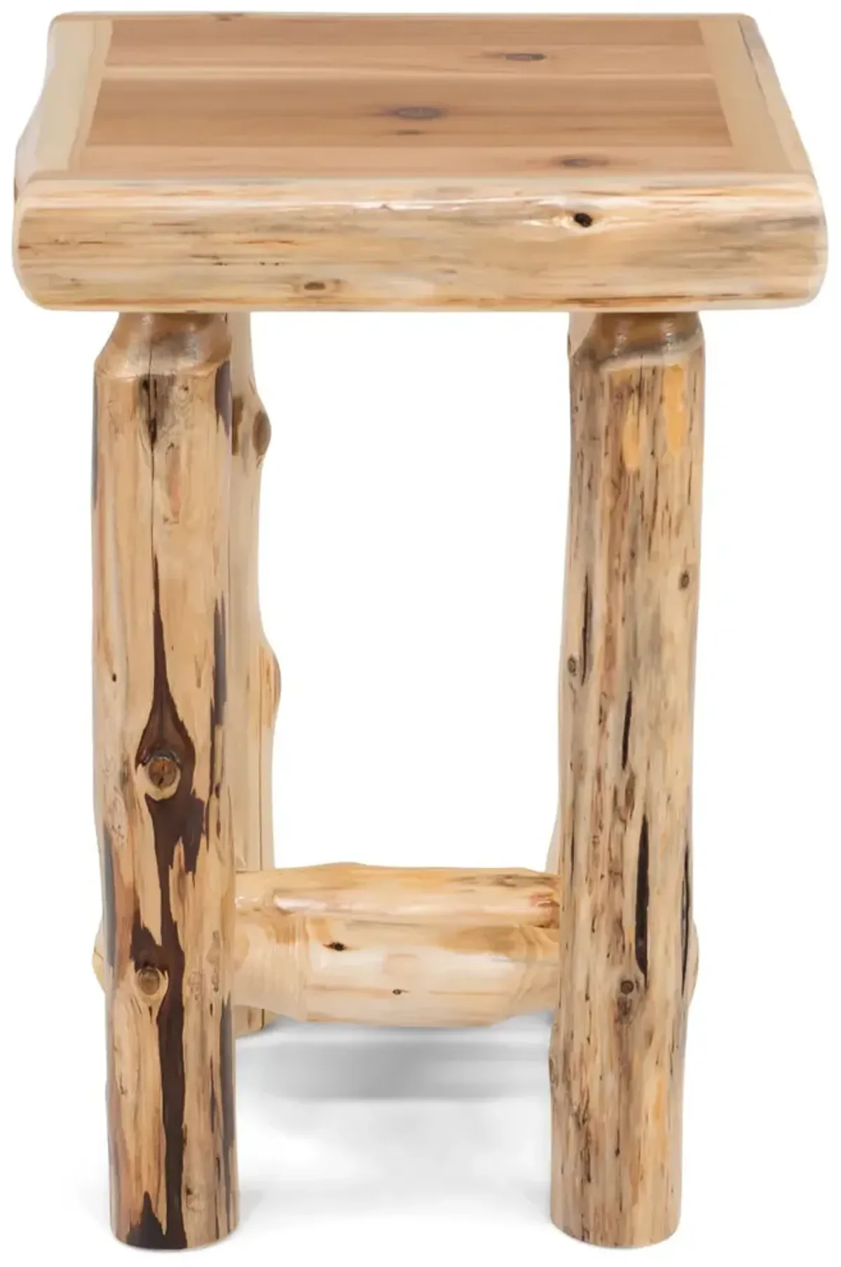 Cedar Log Open Nightstand