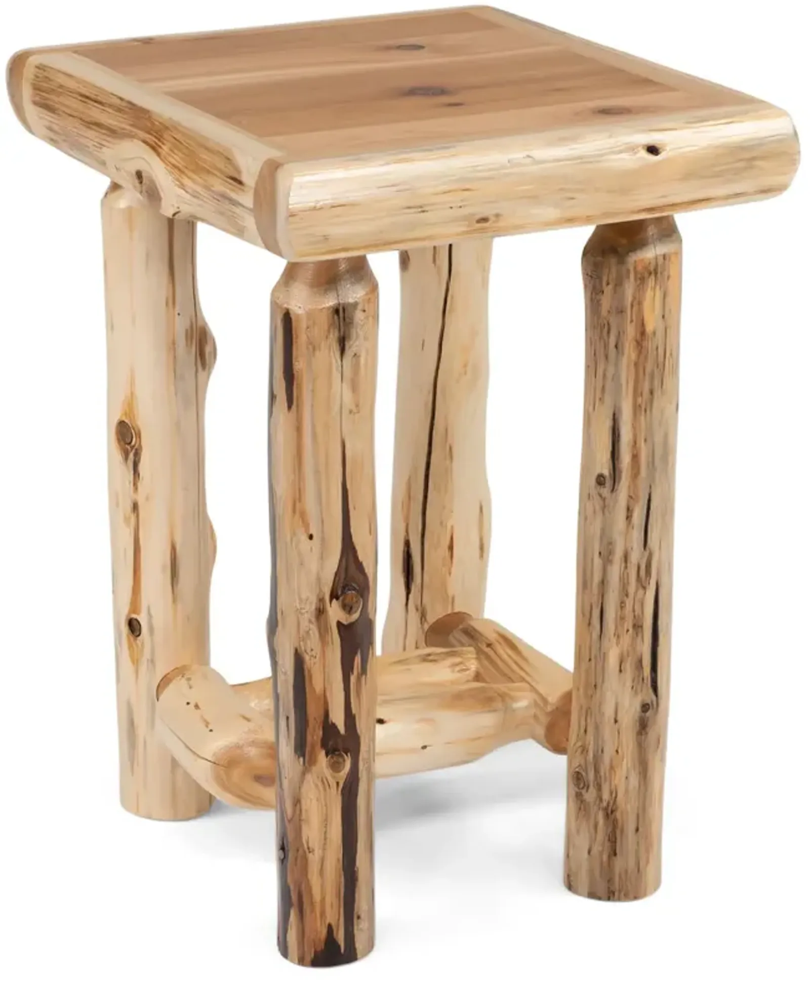 Cedar Log Open Nightstand