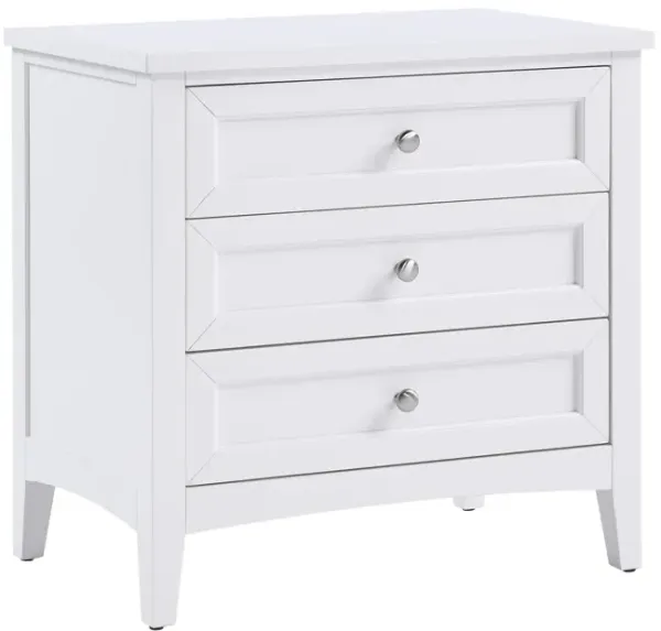 Chesapeake 3 Drawer Nightstand - White